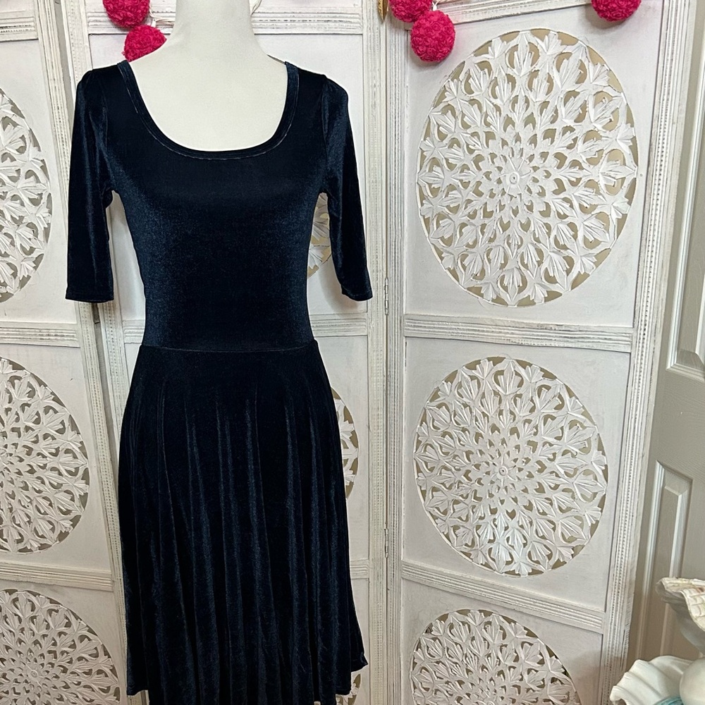 Navy Velvet Nicole Dress